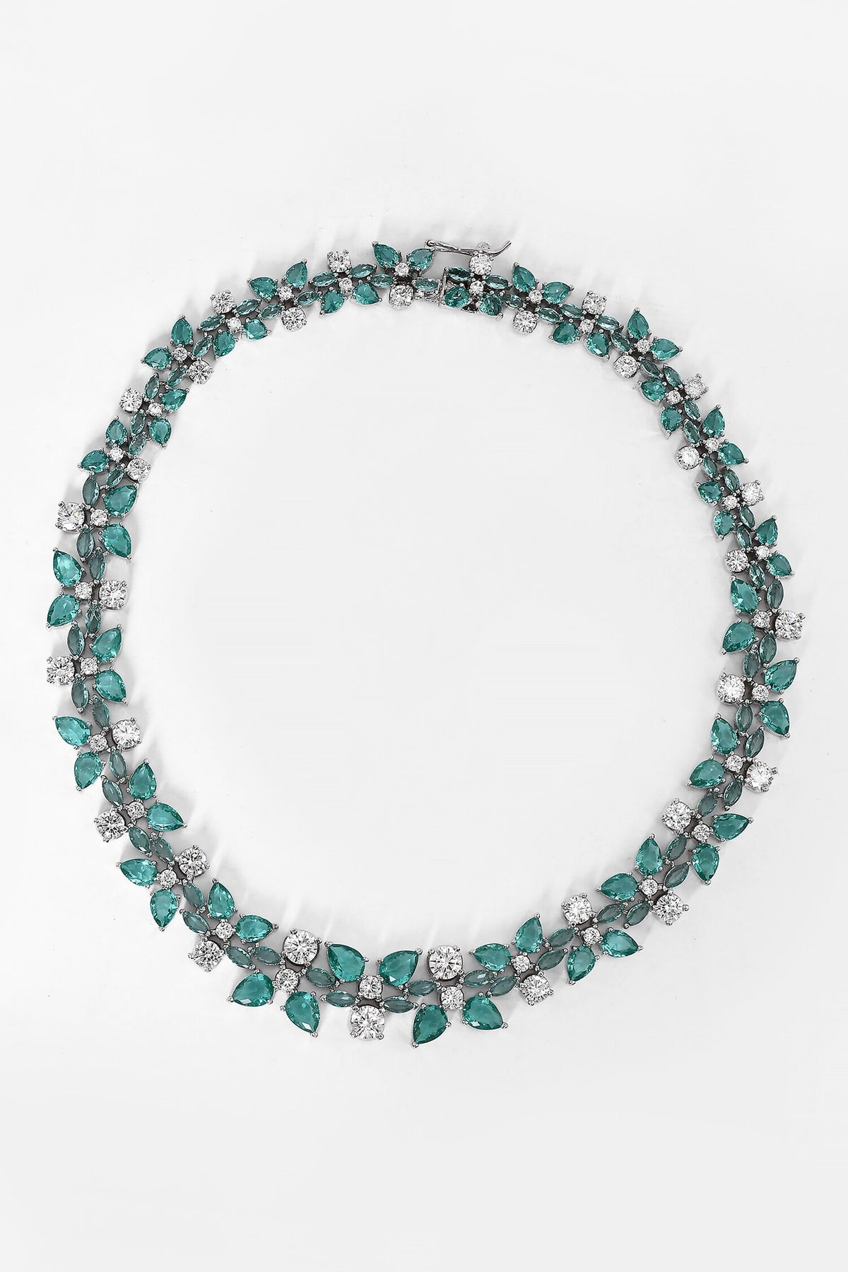 Stone Studded Floral Vine Necklace Set 