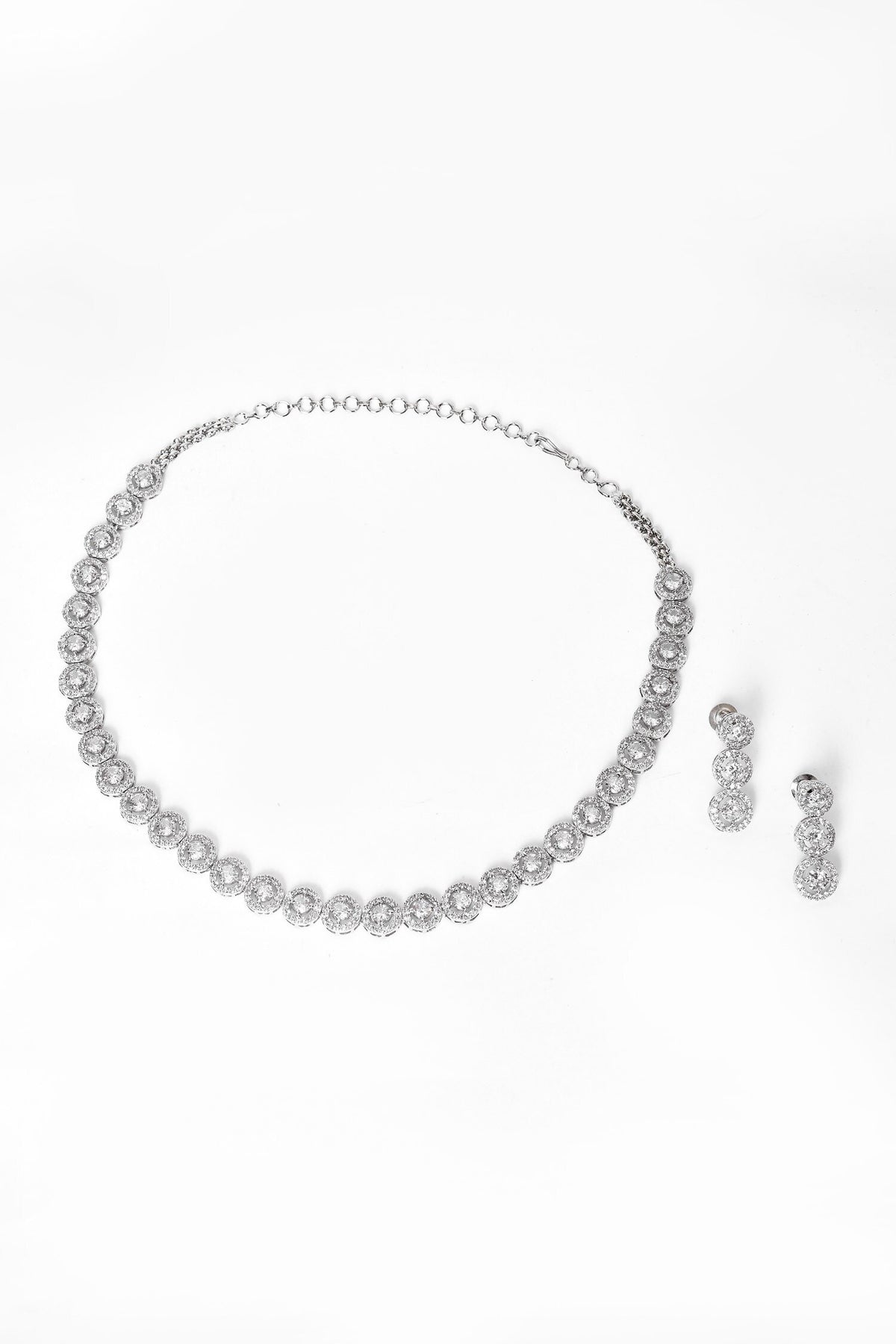 Round Stone Studded Necklace Set 