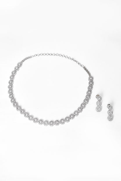 Round Stone Studded Necklace Set 