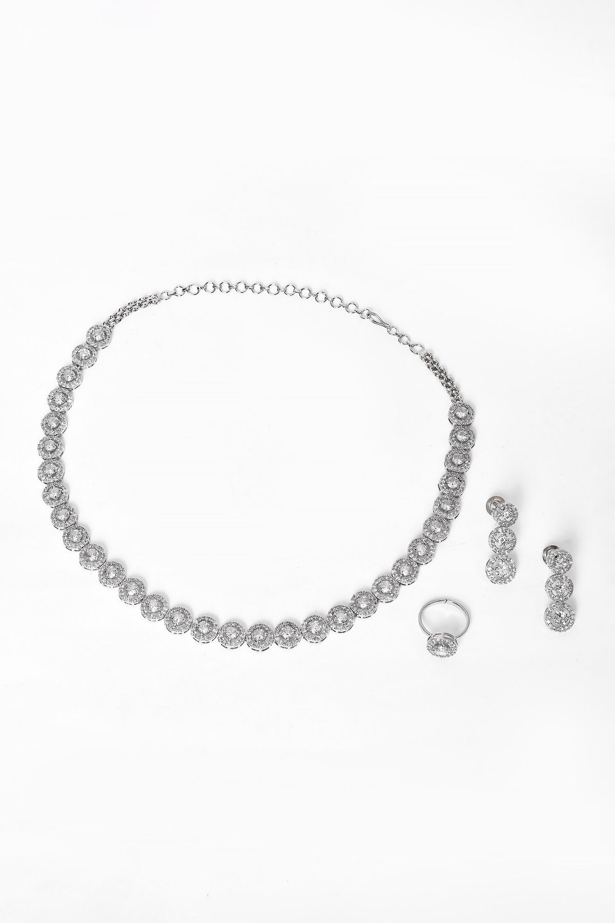 Round Stone Studded Necklace Set 