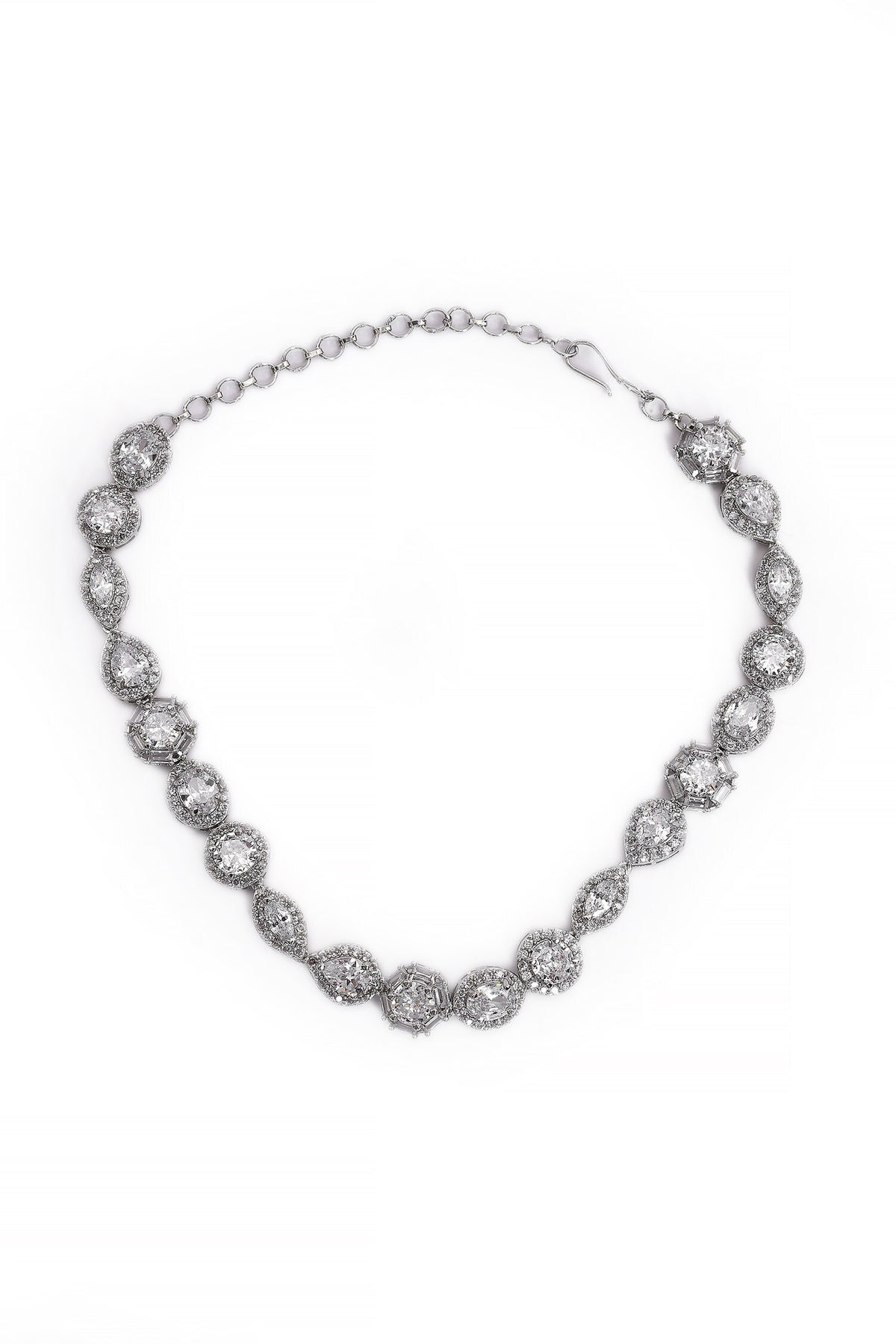 Clear Stone Studded Necklace Set 