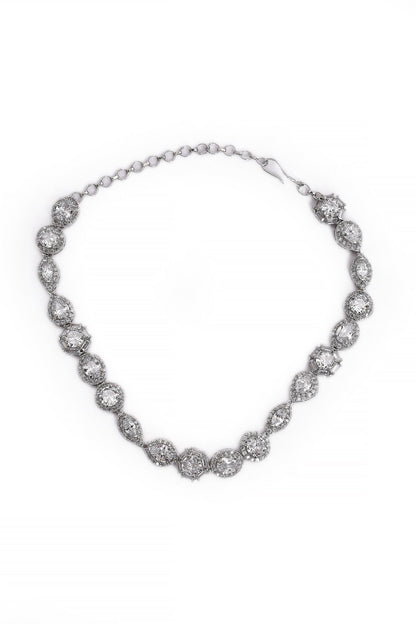 Clear Stone Studded Necklace Set 