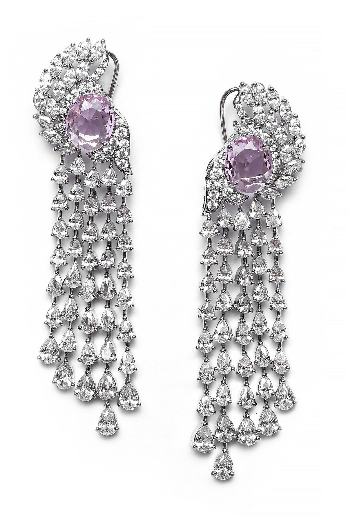 Crystals Embellished Dangler Earrings 