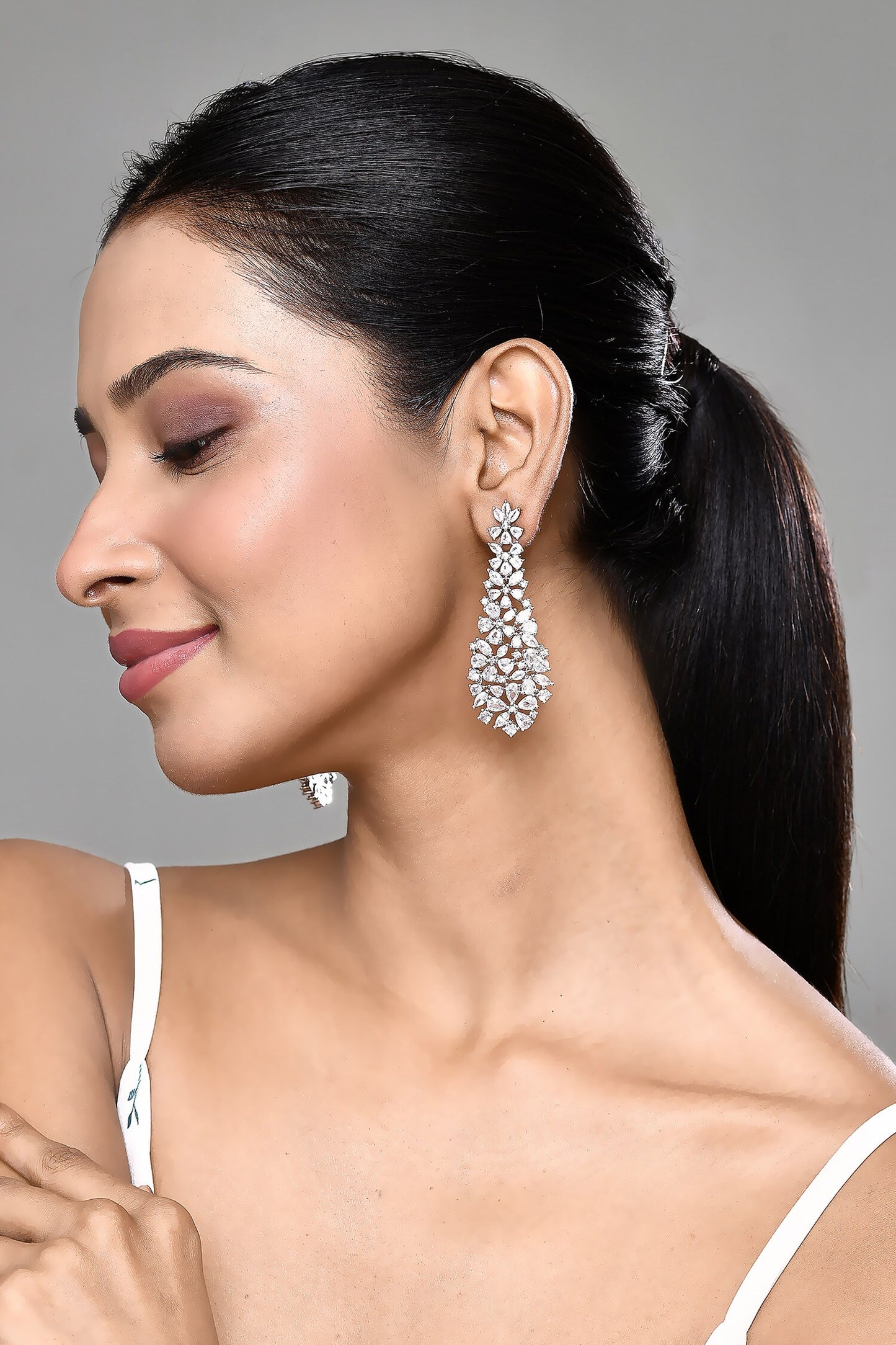 Stones Embellished Dangler Earrings 