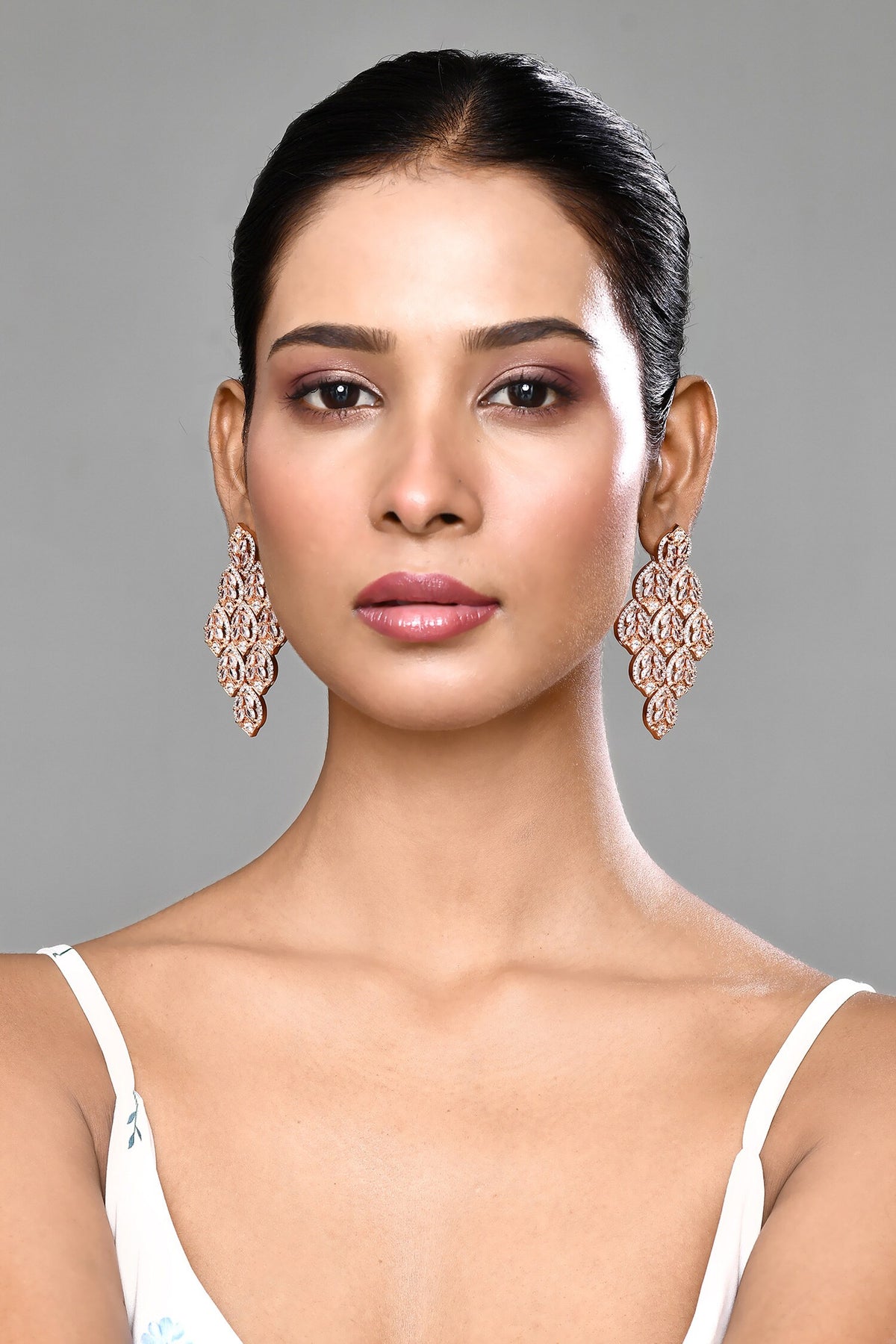 Stone Embellished Dangler Earrings 