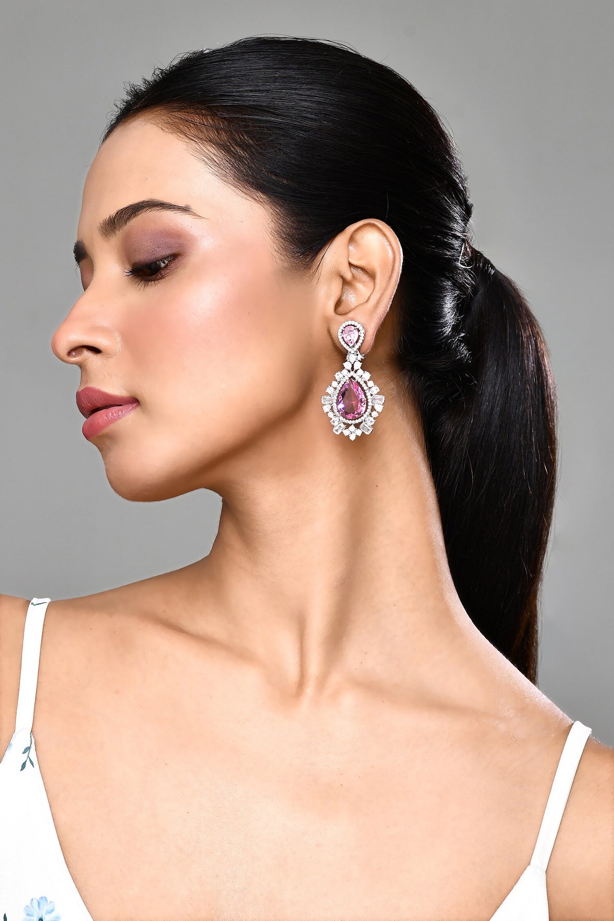 Crystals Embellished Dangler Earrings 