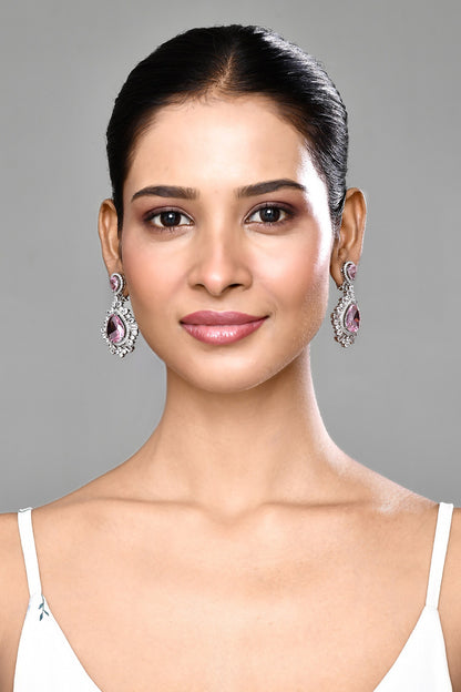 Crystals Embellished Dangler Earrings 