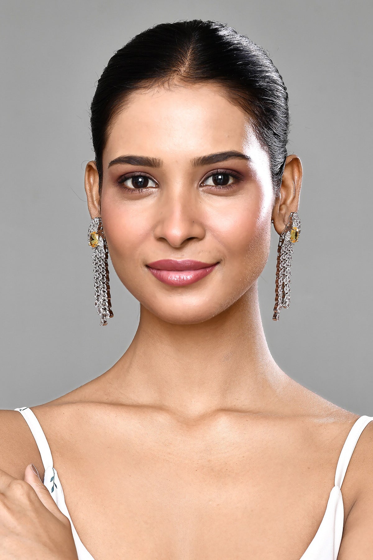 Stones Embellished Dangler Earrings 