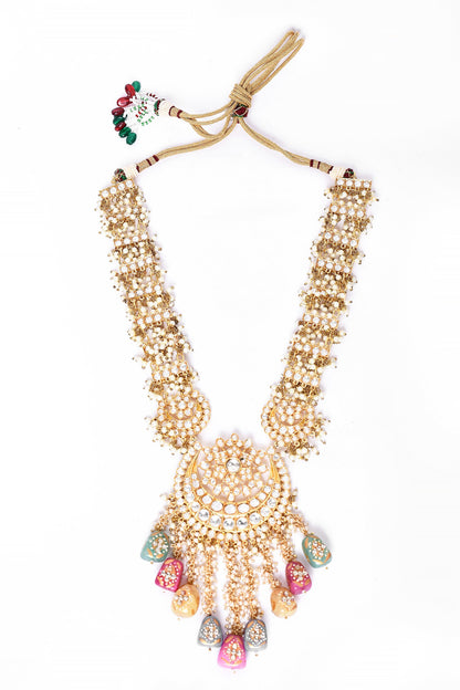 Embellished Long Pendant Necklace Set 
