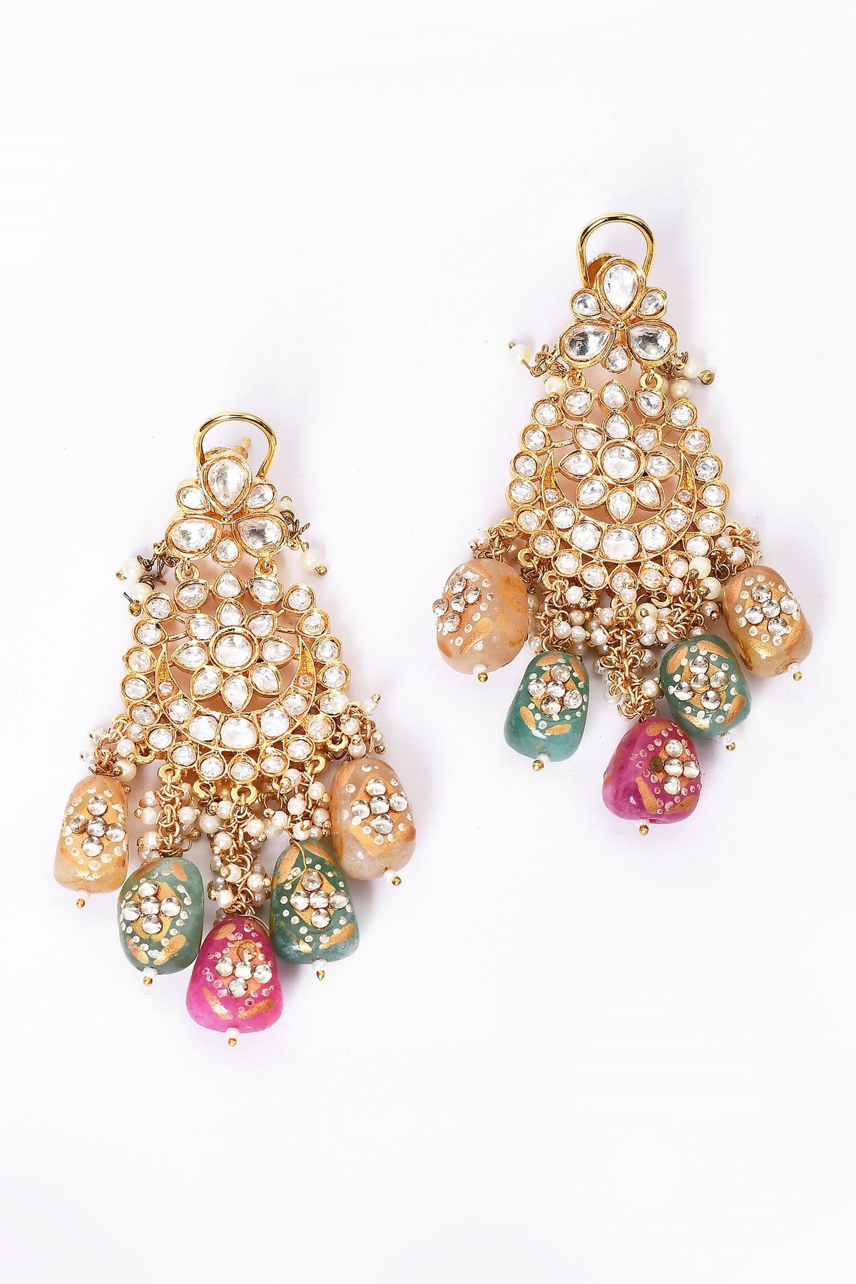 Embellished Long Pendant Necklace Set 