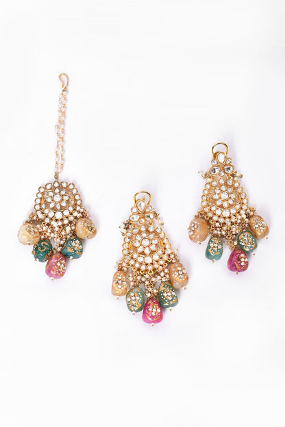 Embellished Long Pendant Necklace Set 