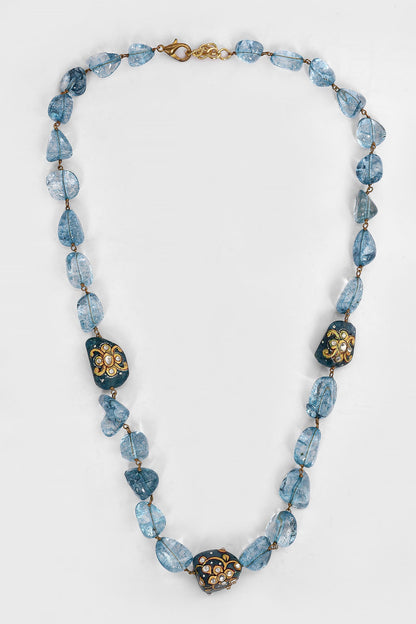 Beaded Hand Painted Motif Necklace 