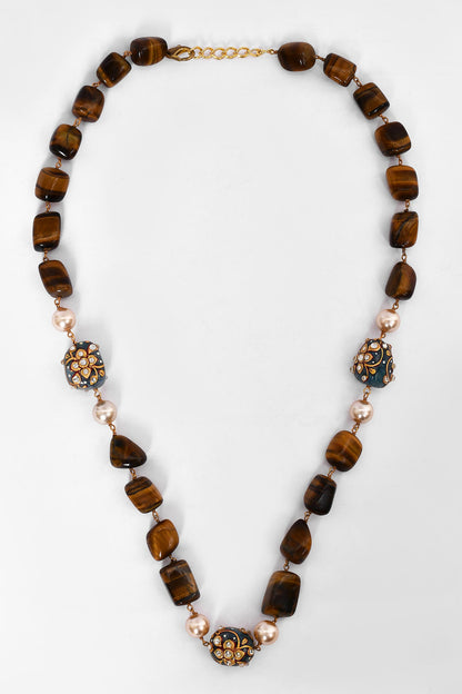 Carved Embellished Temple Necklace Set 