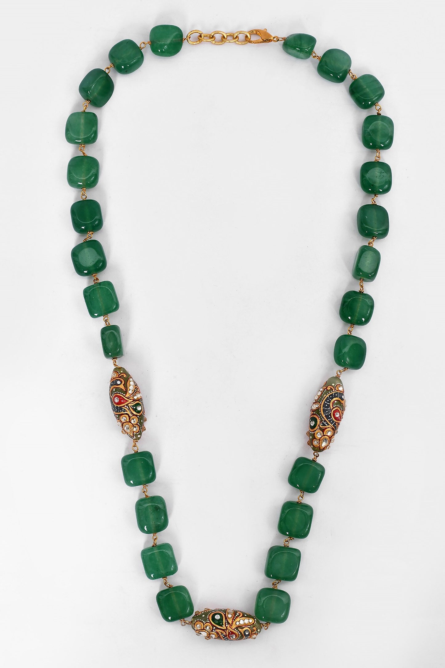 Hand Painted Embellished Bead Necklace 