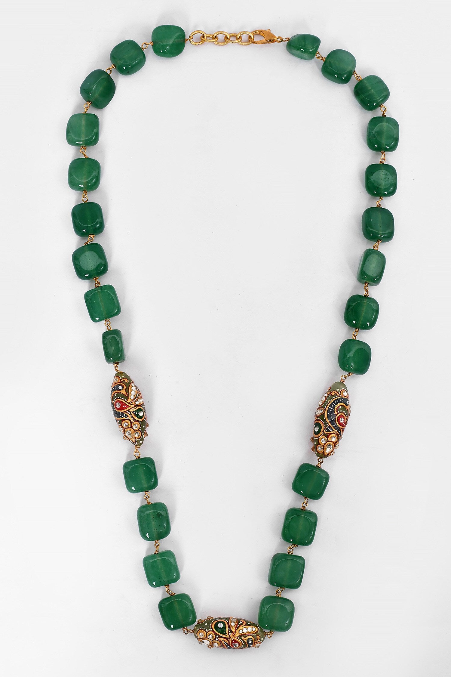 Hand Painted Embellished Bead Necklace 