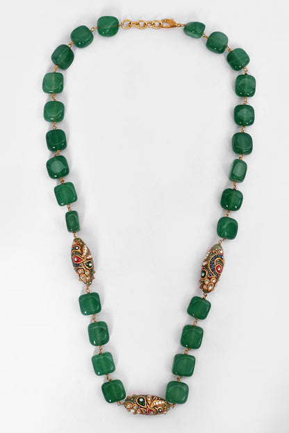 Hand Painted Embellished Bead Necklace 