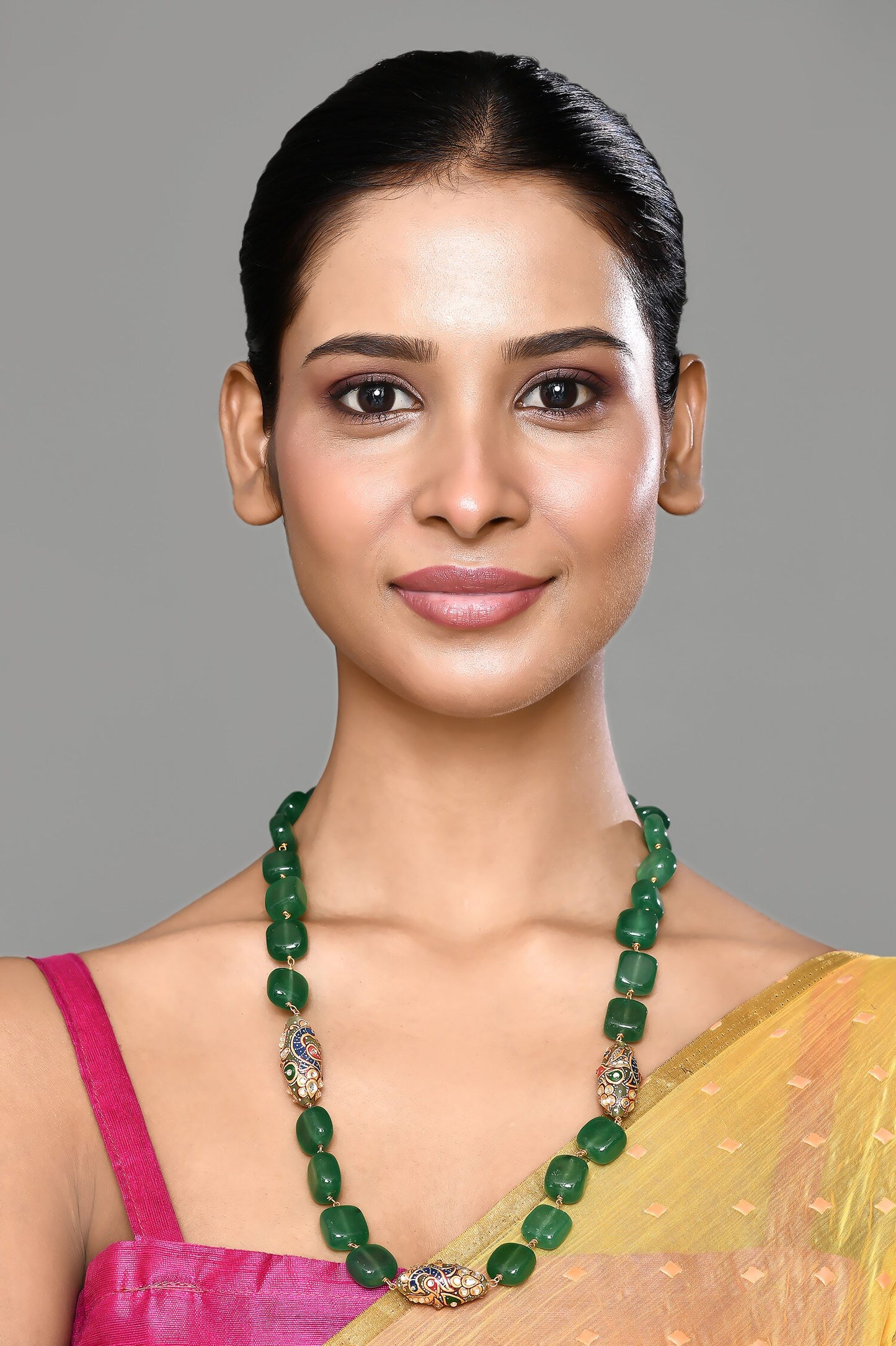 Hand Painted Embellished Bead Necklace 