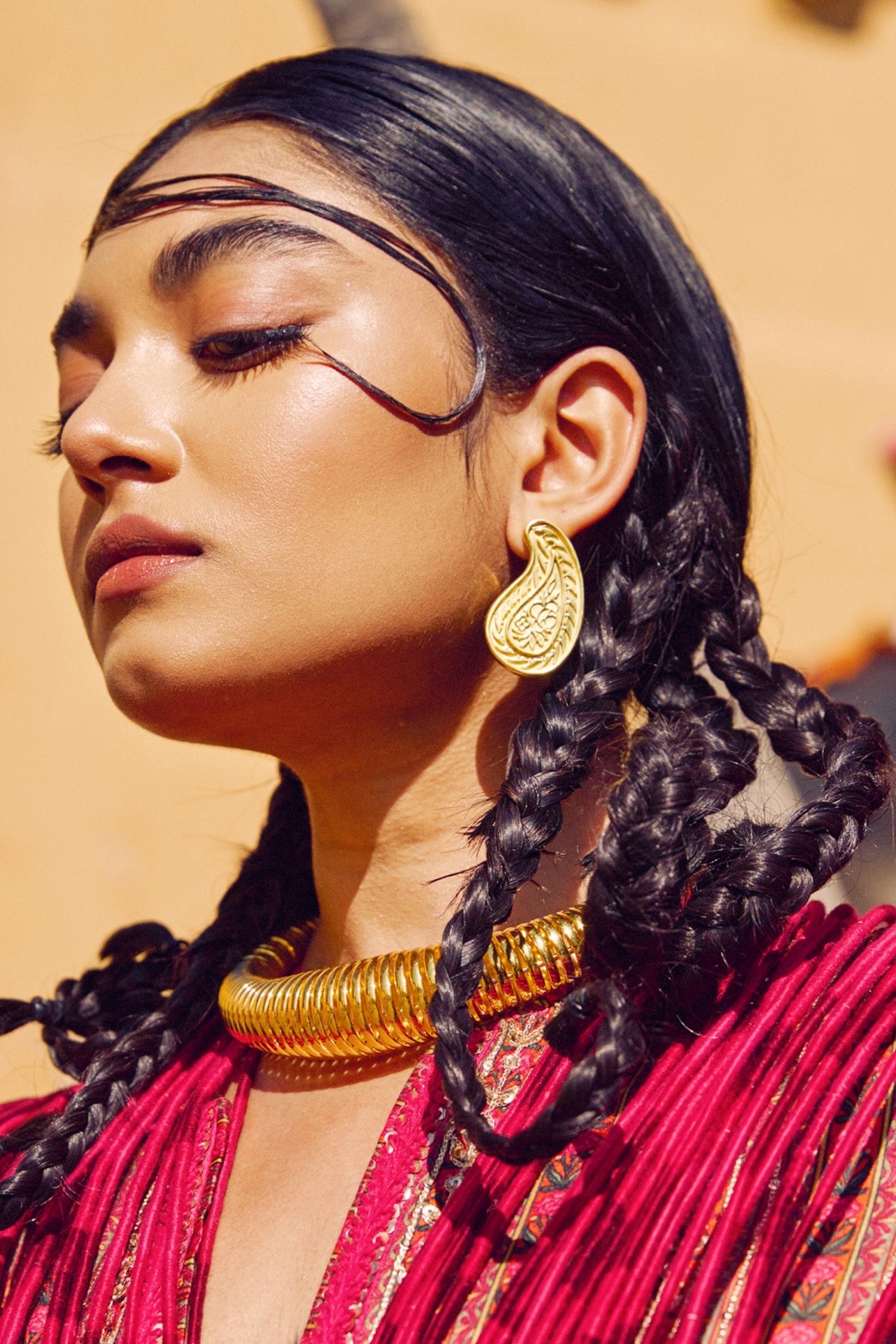 Gilded Paisley Studs 