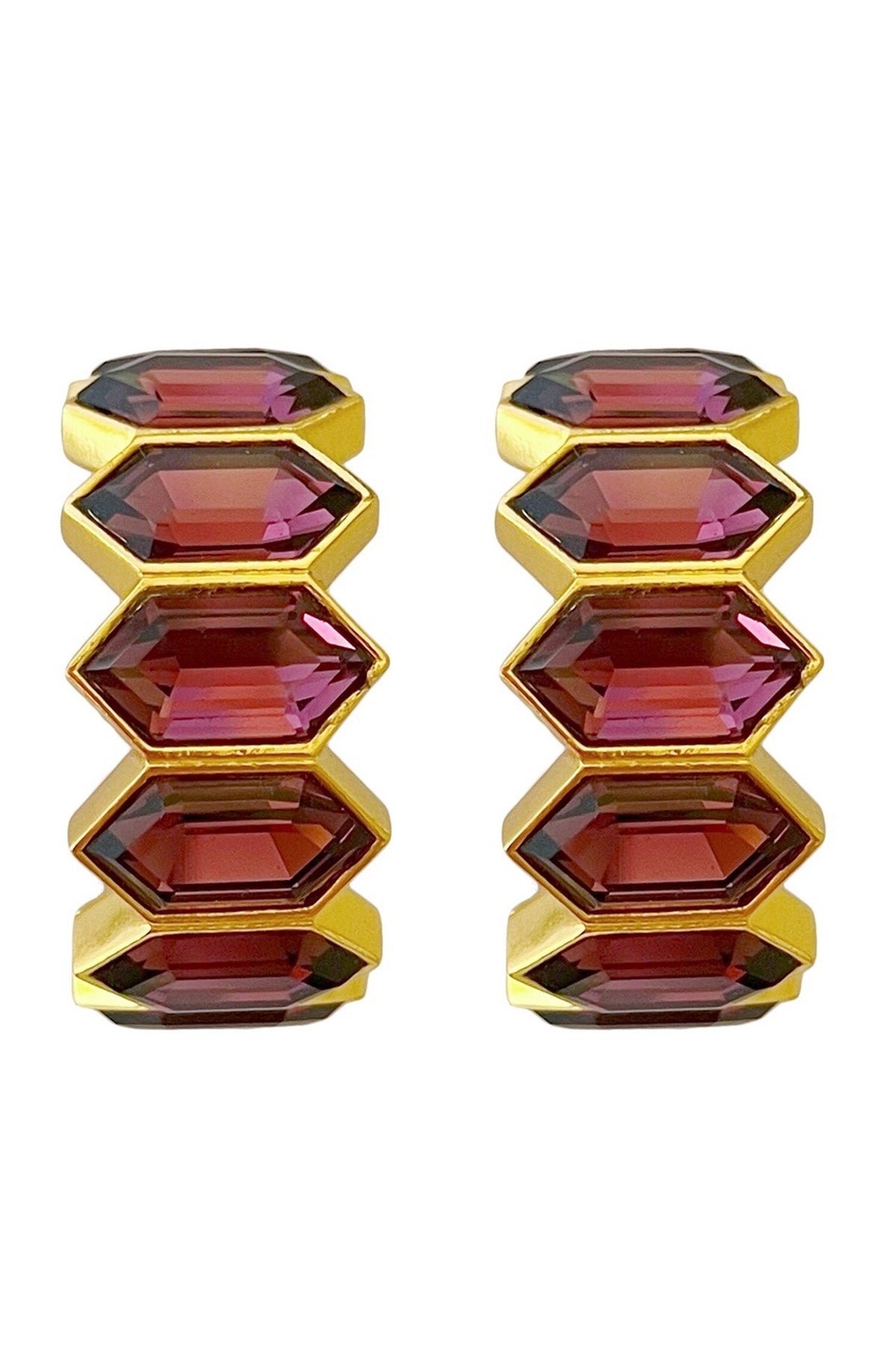 Honeycomb Gem Hoops 