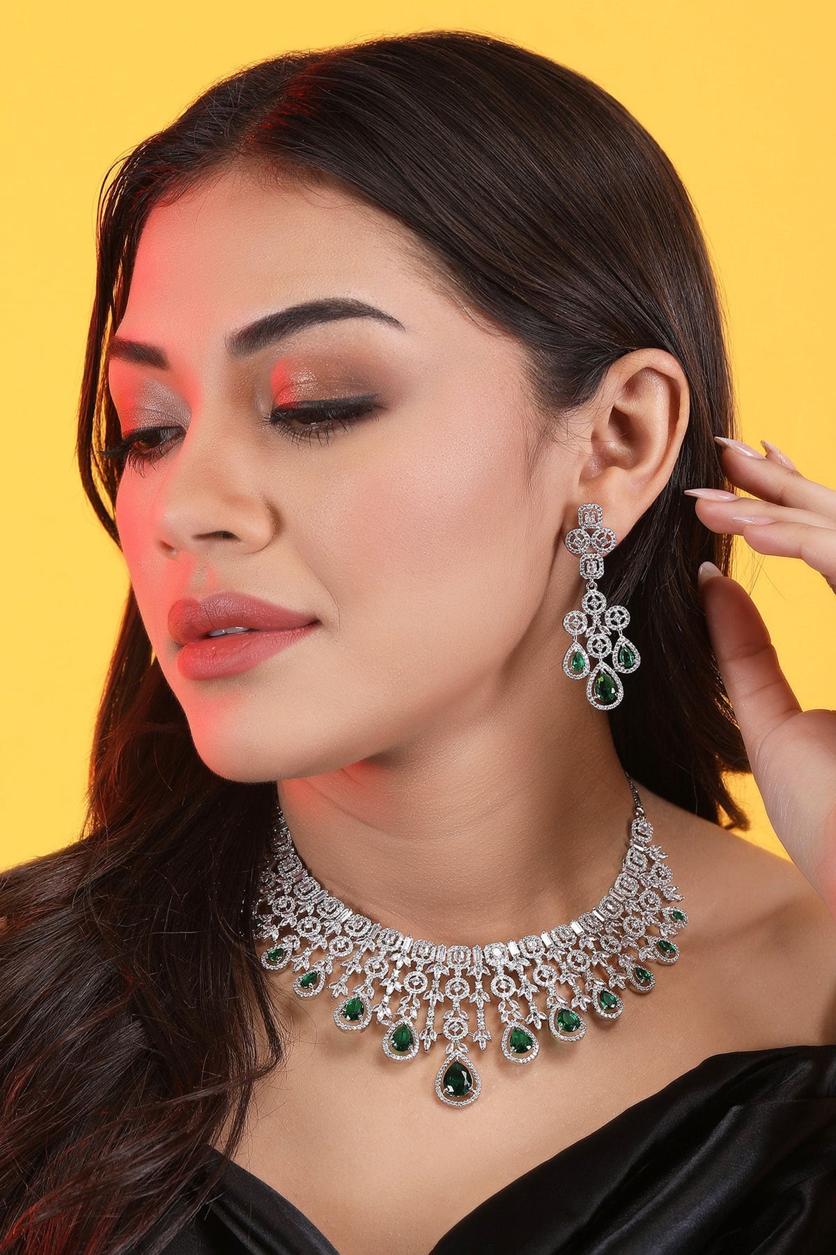 American Diamond Studded Necklace Set 