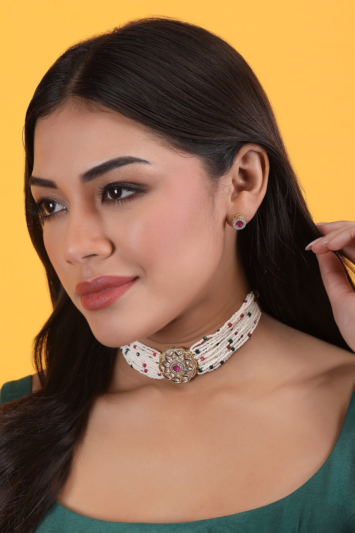 Floral Embellished Choker Set 