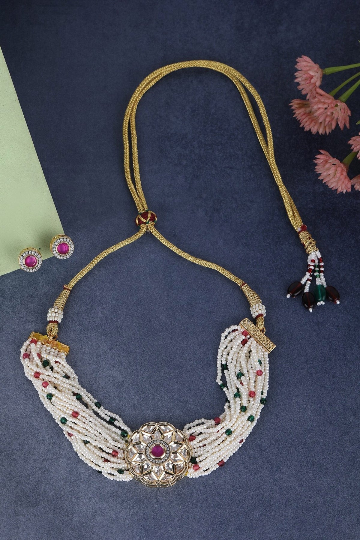 Floral Embellished Choker Set 