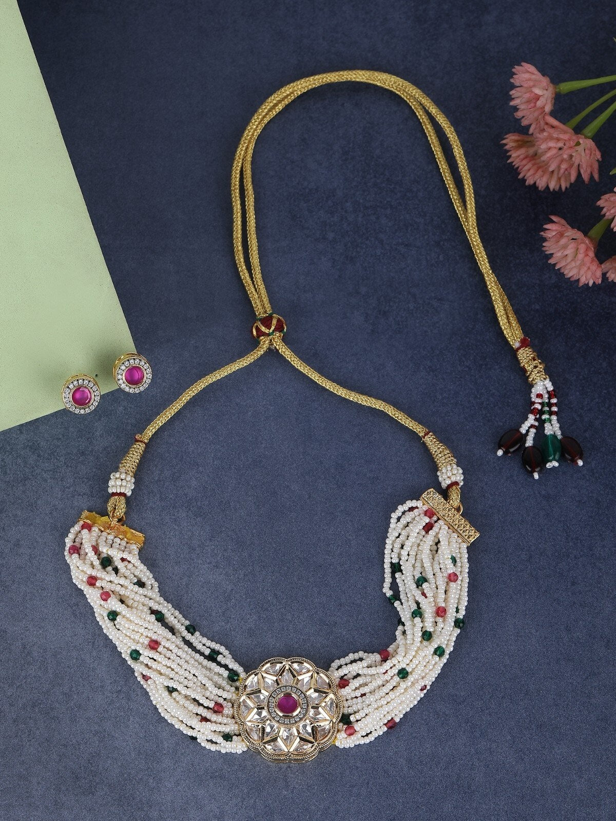 Floral Embellished Choker Set 