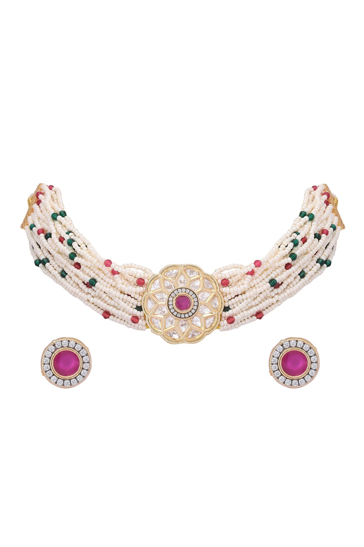 Floral Embellished Choker Set 