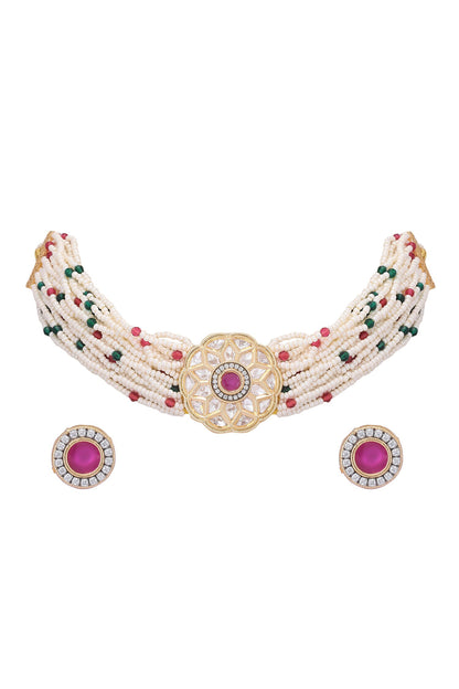 Floral Embellished Choker Set 