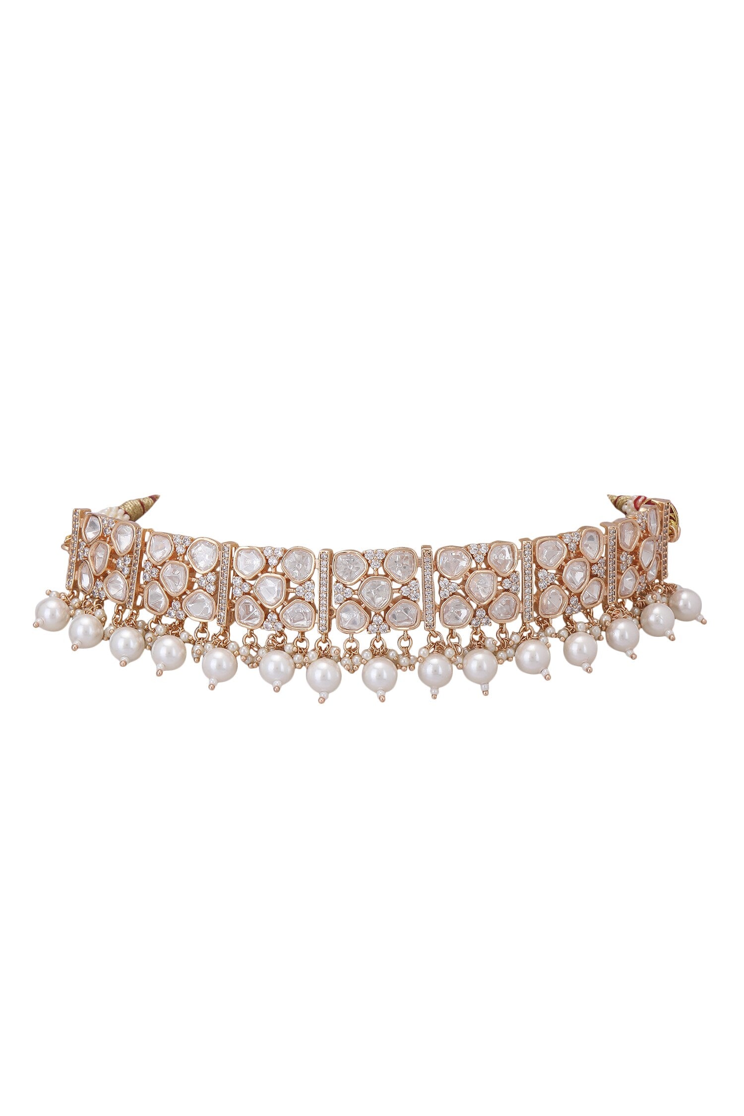Kundan & Pearls Meenakari Necklace Set 