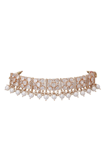 Kundan & Pearls Meenakari Necklace Set 