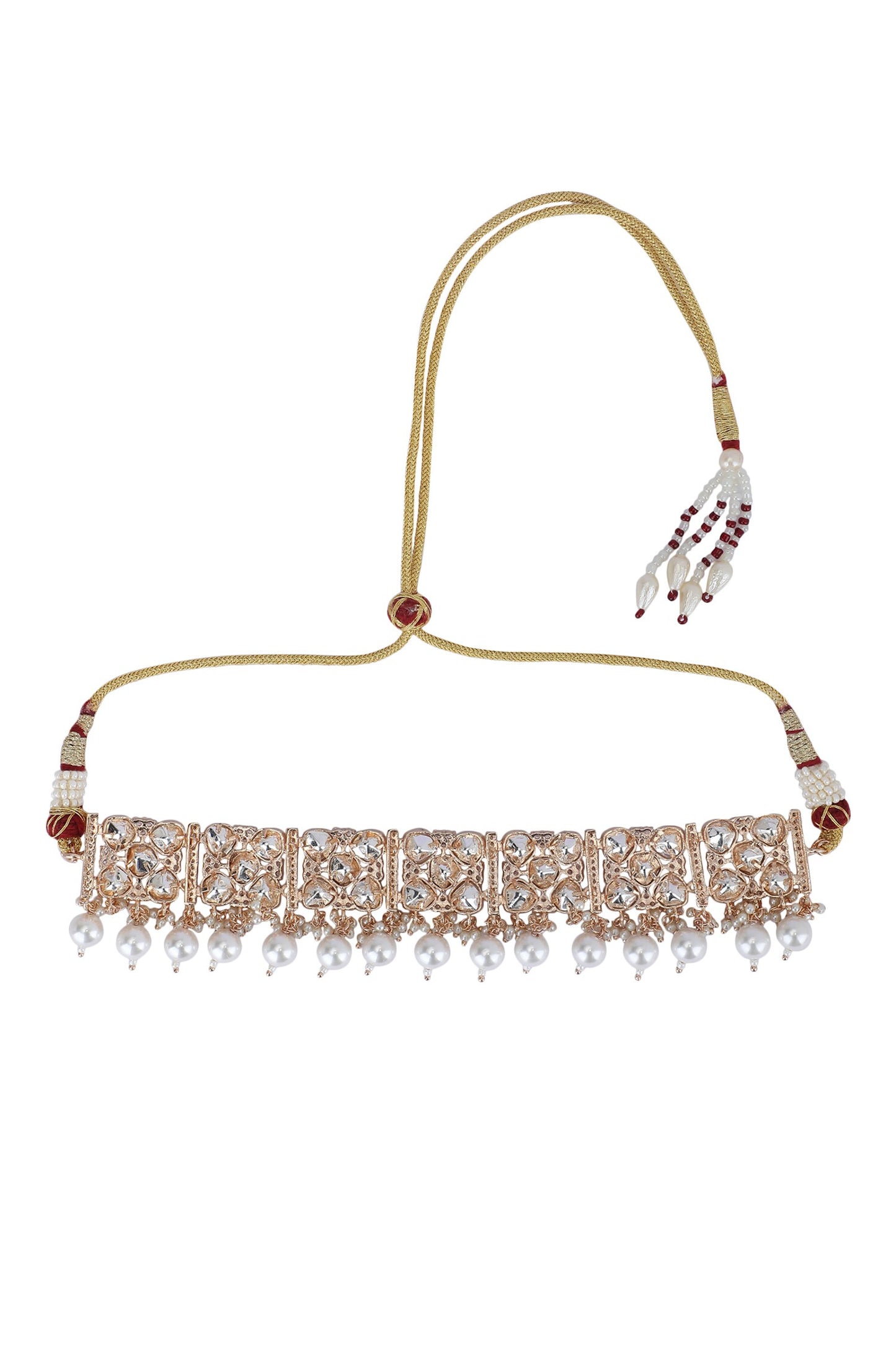 Kundan & Pearls Meenakari Necklace Set 