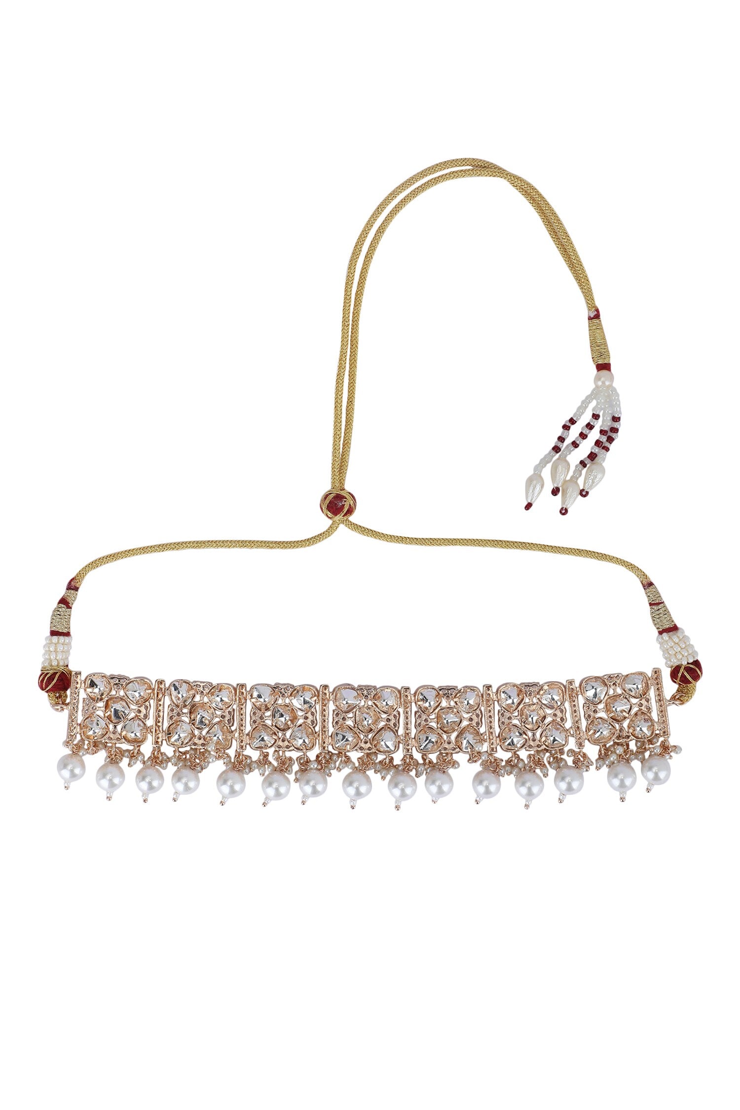 Kundan & Pearls Meenakari Necklace Set 