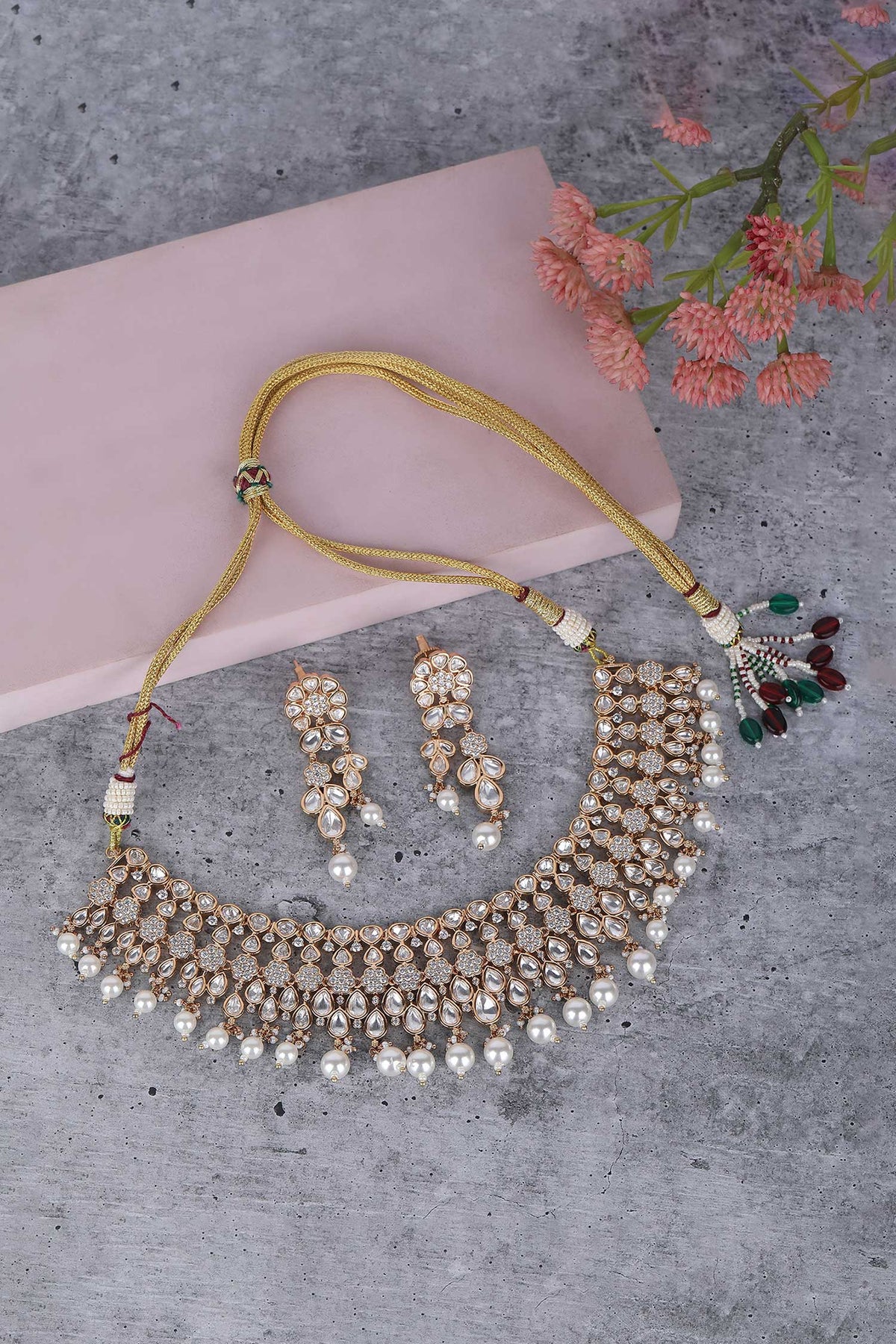 Kundan Studded Necklace Set 