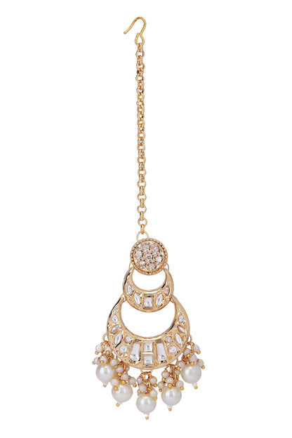 Kundan Earrings & Maangtikka Set 