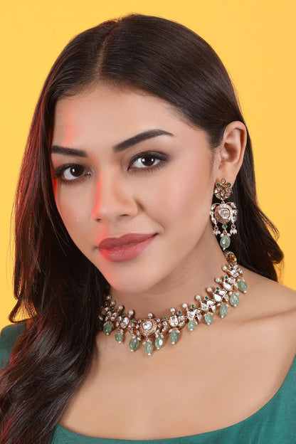 Stones & Beads Studded Necklace Set 