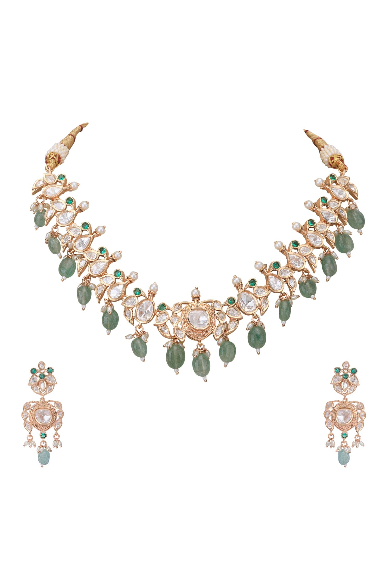 Stones & Beads Studded Necklace Set 