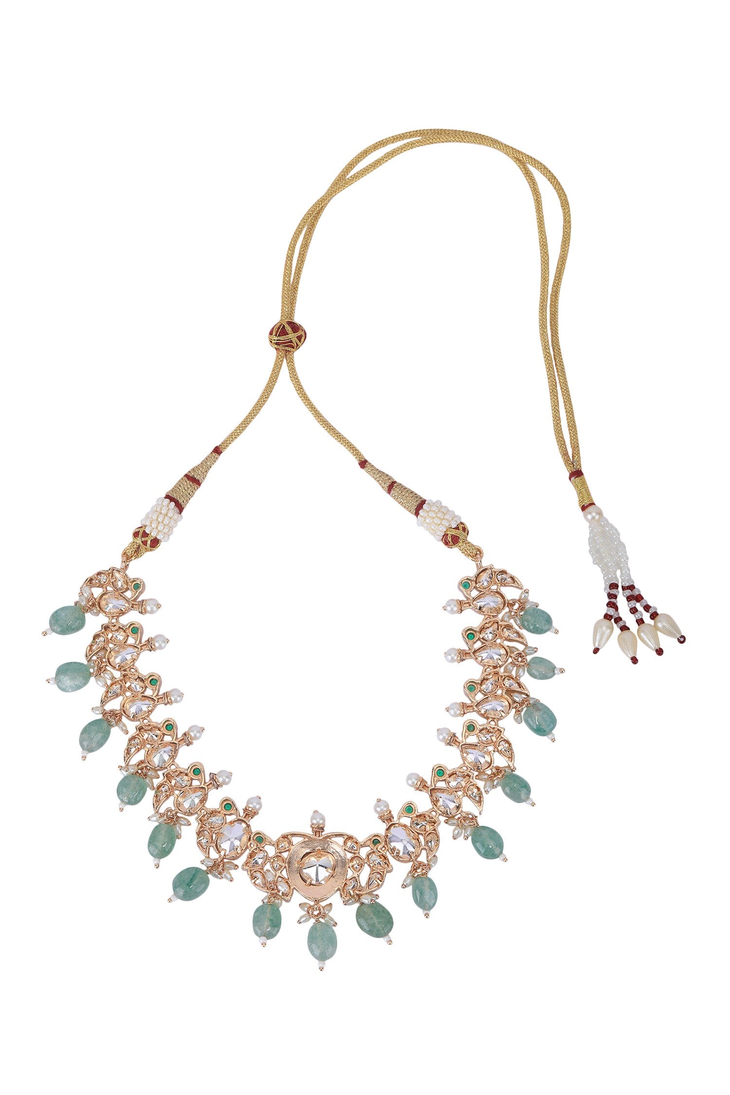 Stones & Beads Studded Necklace Set 