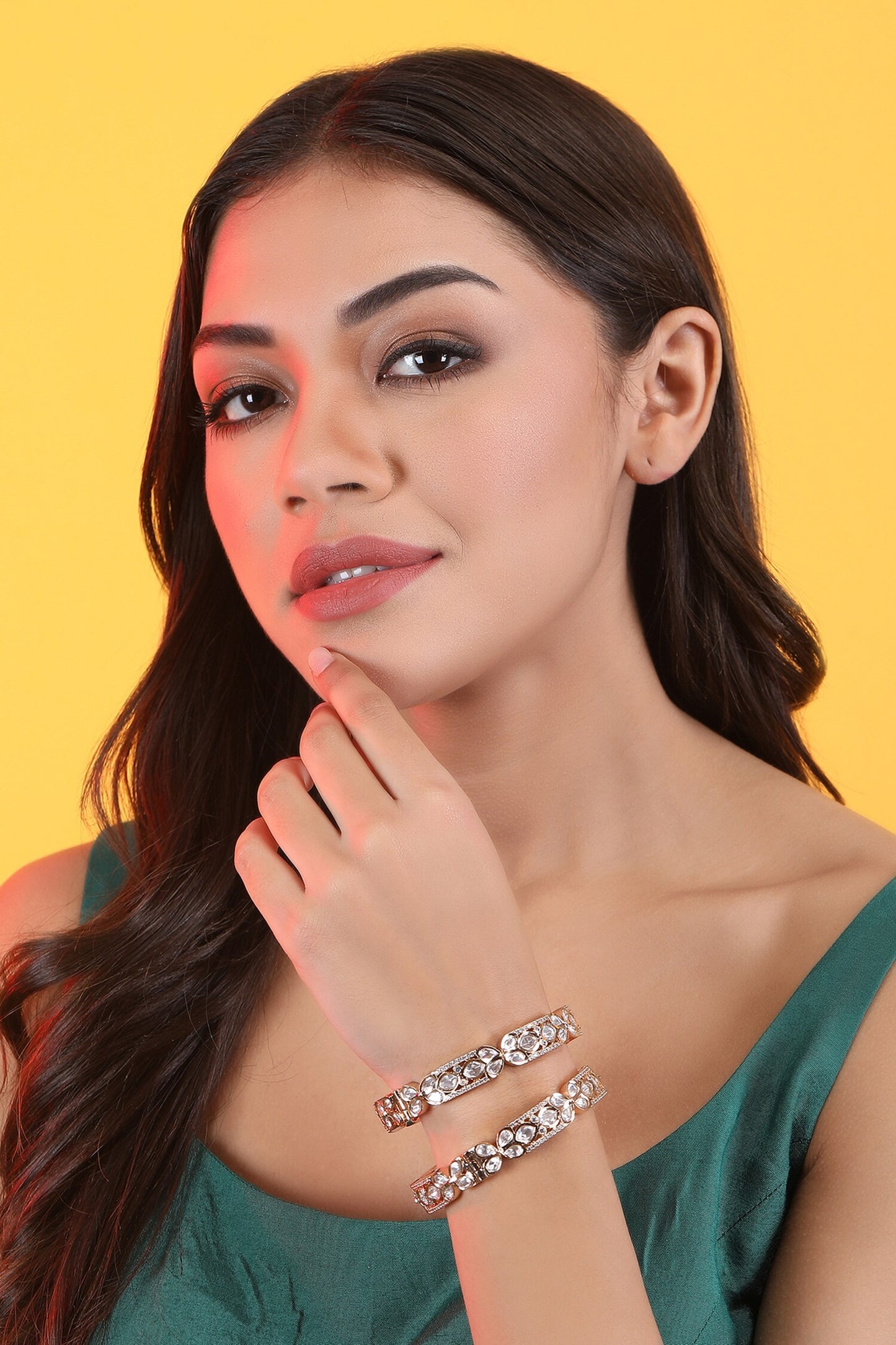 Kundan & Polki Studded Pair of Bangles 