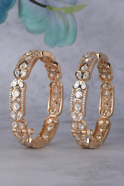 Kundan & Polki Studded Pair of Bangles 