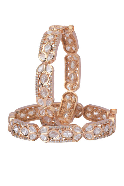 Kundan & Polki Studded Pair of Bangles 