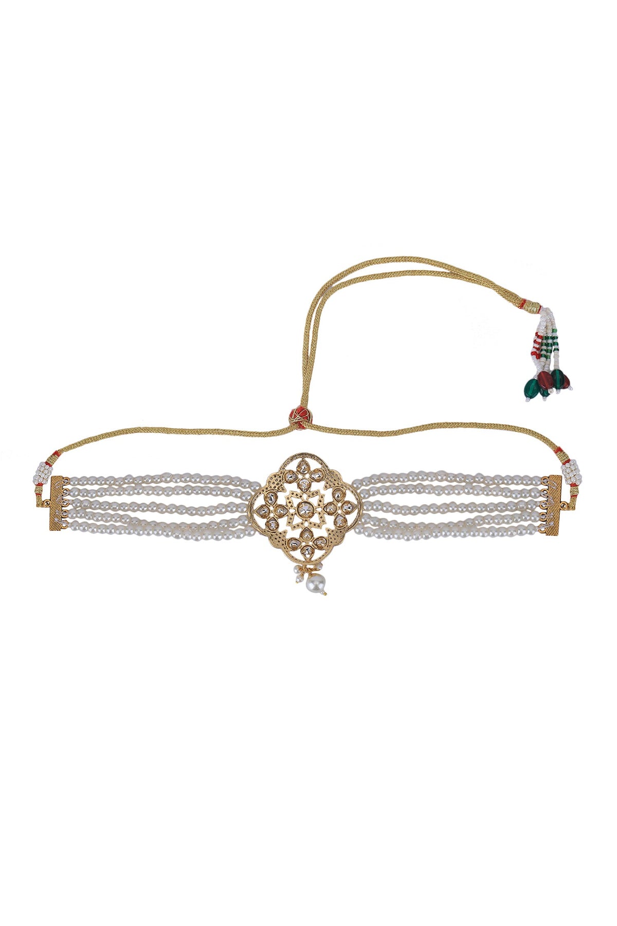 Stones & Beads Studded Choker Necklace Set 