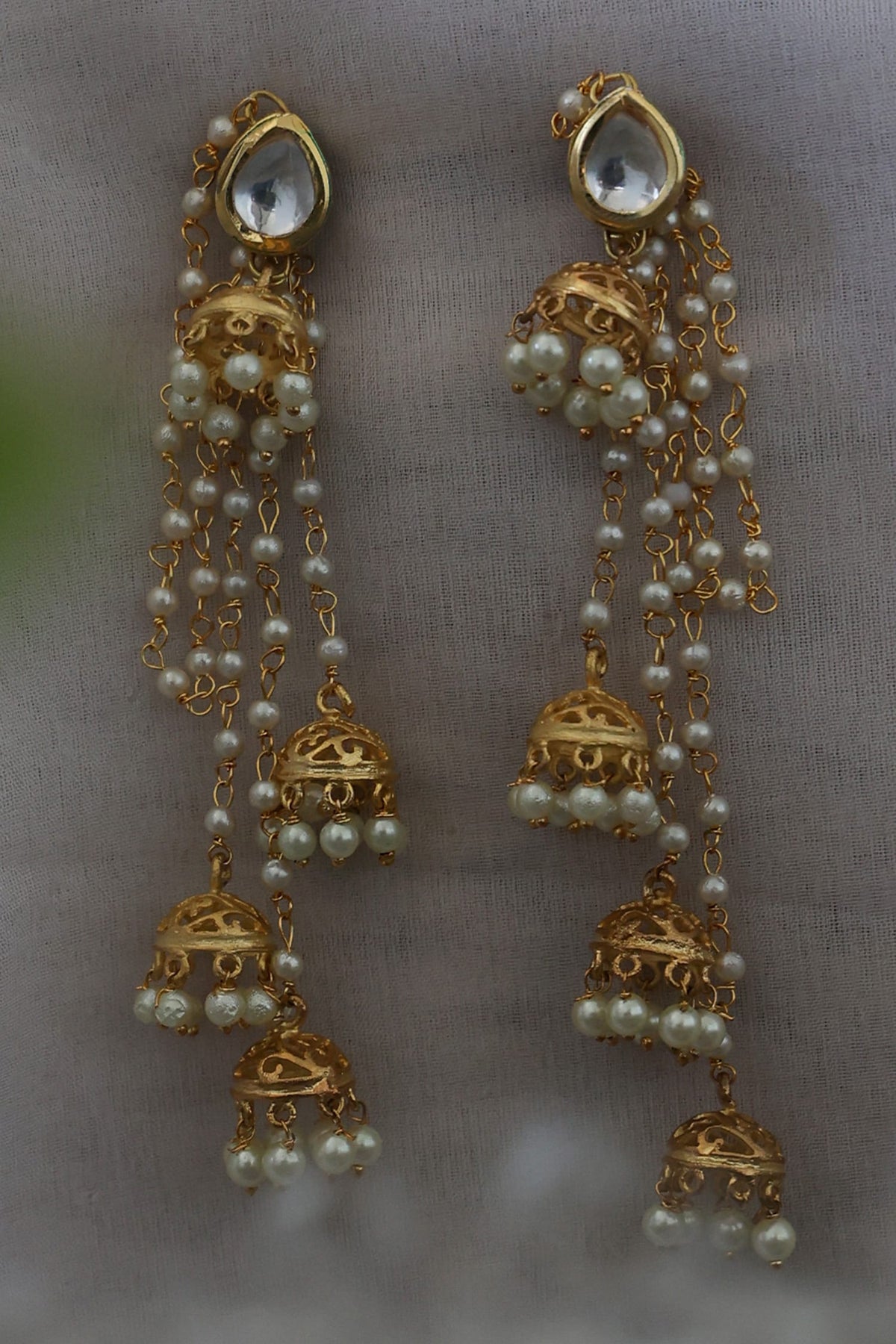 Embellished Long Jhumka Earrings 