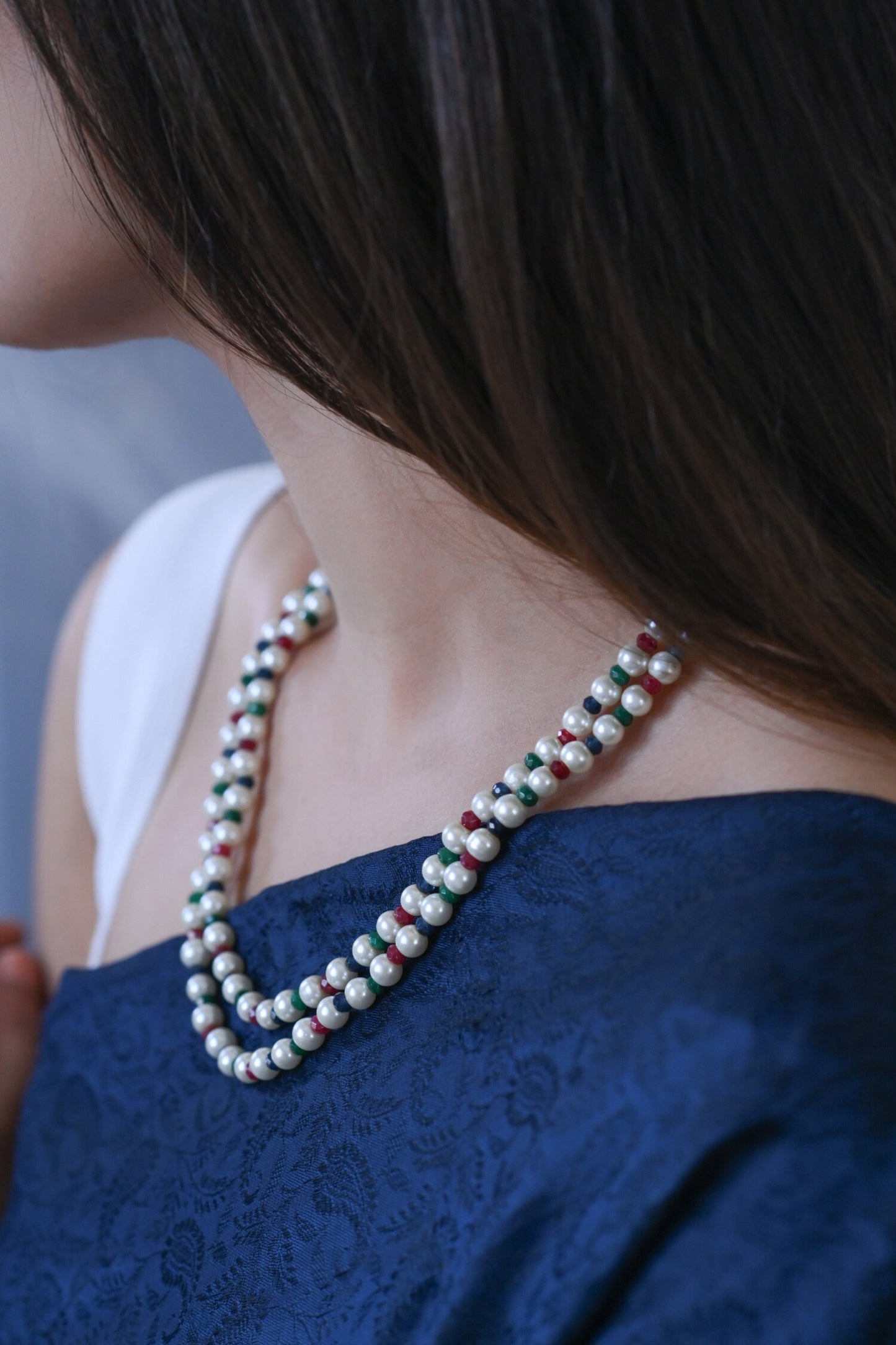 Embellished Two-Layered Necklace 