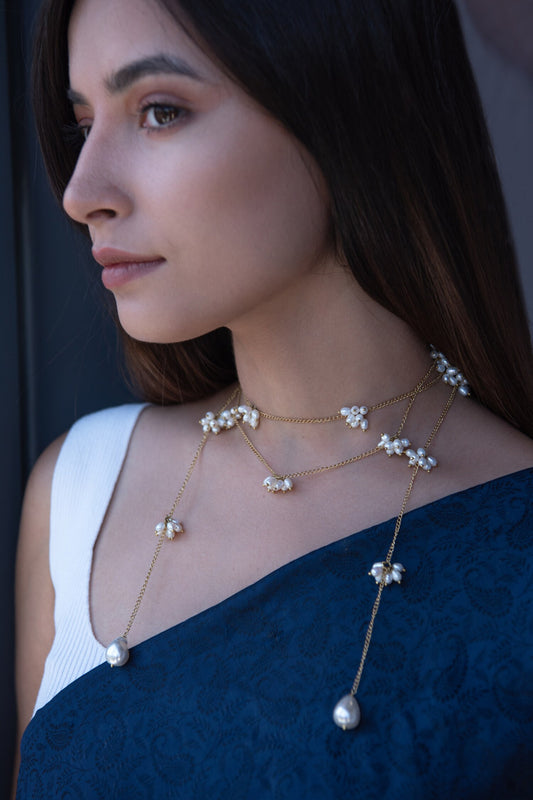 Embellished Long Chain Necklace 