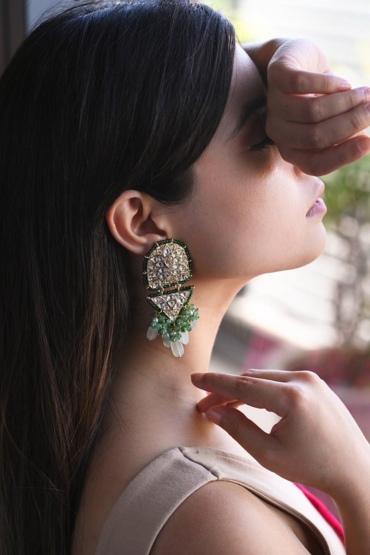 Kundan Embellished Dangler Earrings 