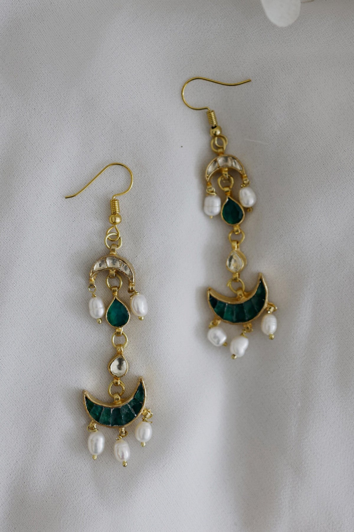 Crescent Moon Cutwork Earrings 