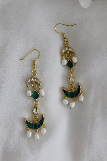 Crescent Moon Cutwork Earrings 