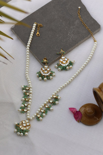 Crescent Cutwork Pendant Necklace Set 