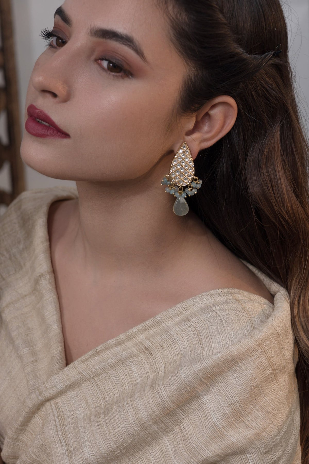 Tear Drop Cutwork Earrings 
